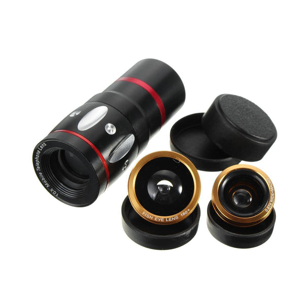 Clip-On 10X Zoom Telephoto Lens For Smartphone and Tablet