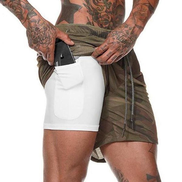 Men's 2 in 1 Fitness Running Shorts