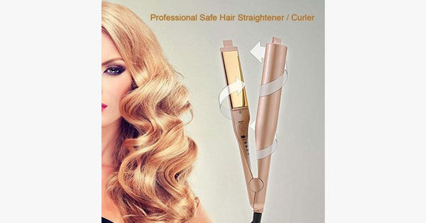 Pro 2-in-1 Hair Curling and Straightening Iron