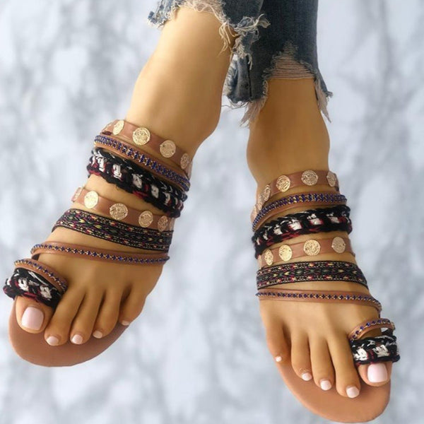 BOHEMIAN TOE RING SANDALS