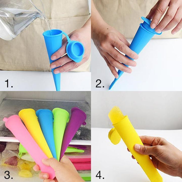 Colorful Silicone Ice Pop Mold Set