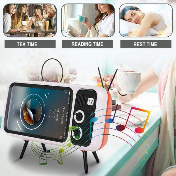 Retro TV Bluetooth Speaker Mobile Phone Holder