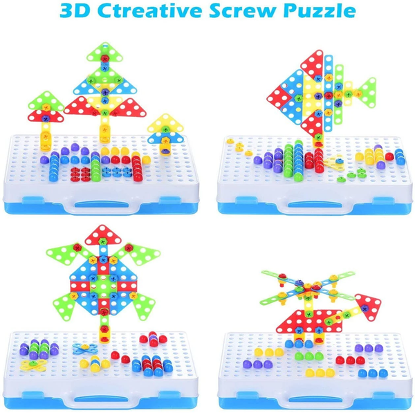 Blocks Game with Toy Drill & Screwdriver Tool Set