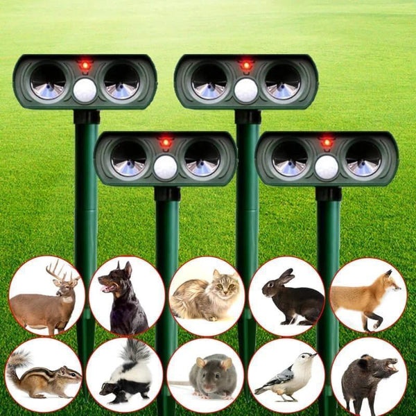 Solar Power Ultrasonic Animal Pest Repeller Infrared Sensor