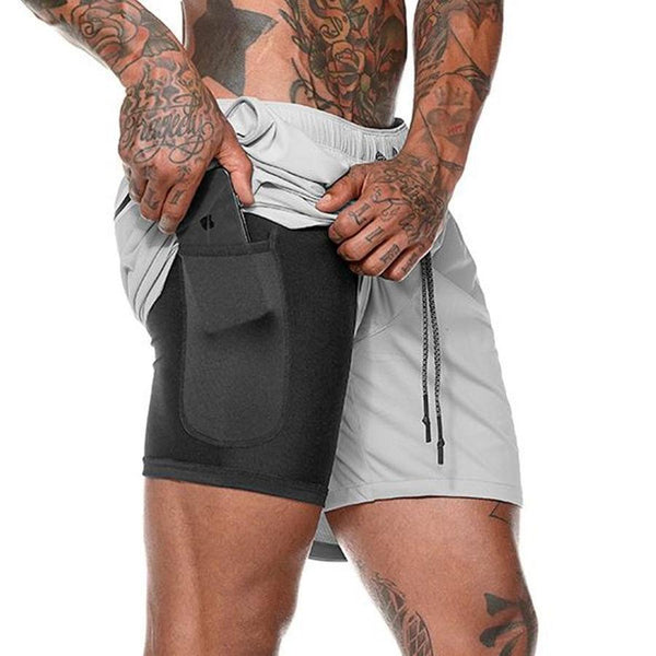 Men's 2 in 1 Fitness Running Shorts