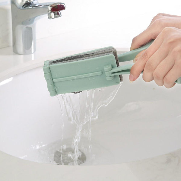 Folding Brush with Handle Household Strong Decontamination Tile Glass Cleaning Brush Sponge