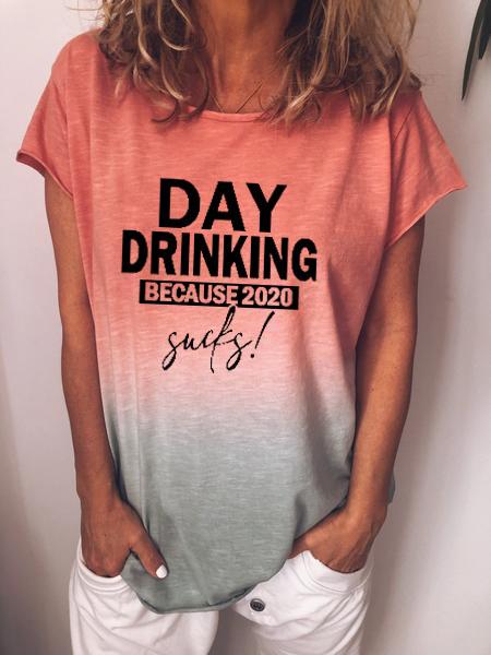 Day Drinking Because 2020 Sucks Tie Dye Short Sleeve T-Shirt