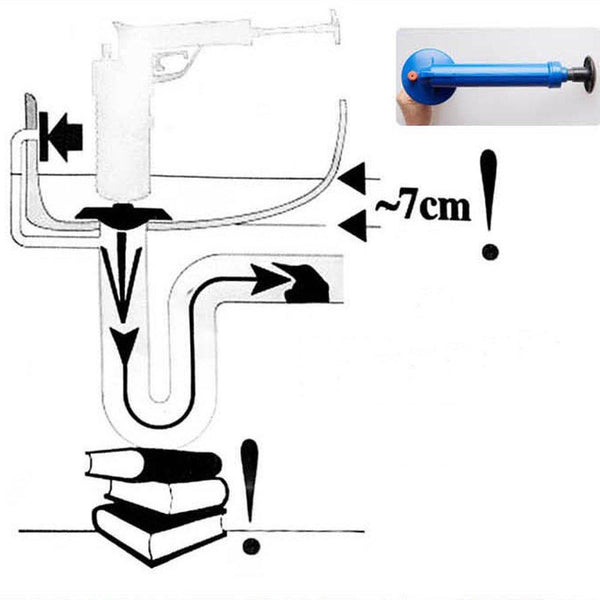 High Pressure Air Toilet Drain Blaster Pump Plunger Sink Pipe Clog Home Remover Cleaner Tool