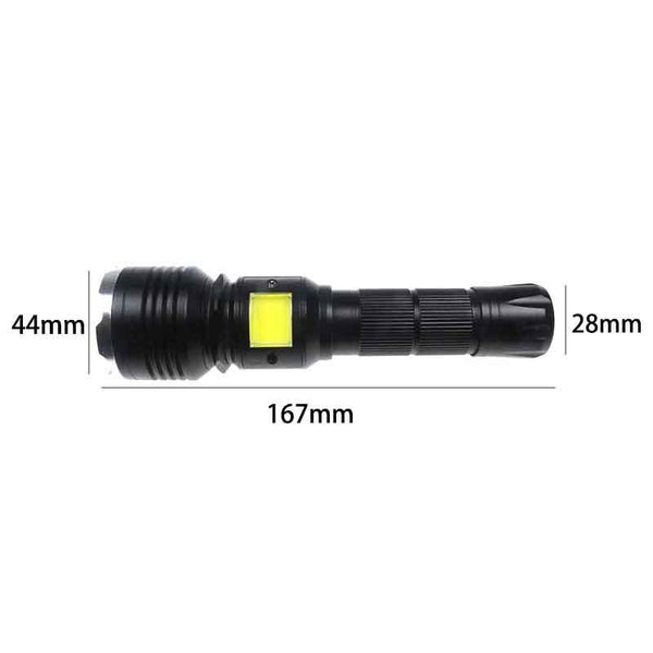 Tactical Elite Rechargeable Flashlight with COB LED Zoom 4 Modes