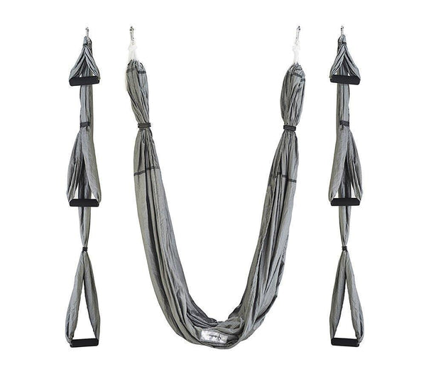 Aerial yoga hammock 6 handles strap, home gym hanging belt swing, anti-gravity aerial traction device