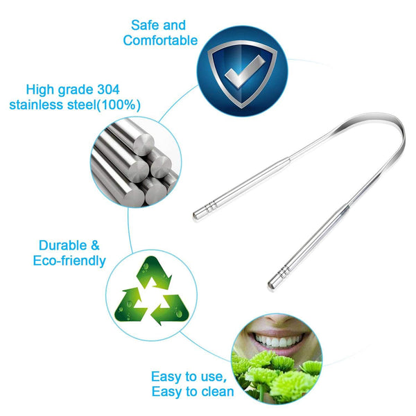 STAINLESS STEEL TONGUE SCRAPE CLEANER