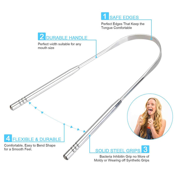 STAINLESS STEEL TONGUE SCRAPE CLEANER