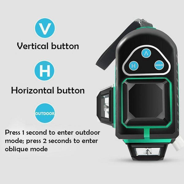 3D Auto-Leveling Laser Level With Pulse Function
