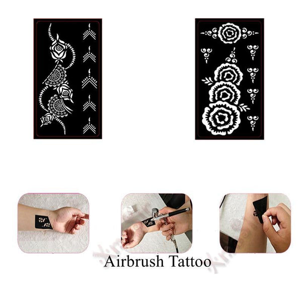 Easy Henna Tattoo Ink With Stencils Set