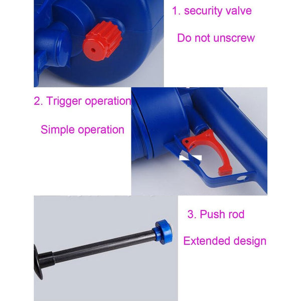 High Pressure Air Toilet Drain Blaster Pump Plunger Sink Pipe Clog Home Remover Cleaner Tool
