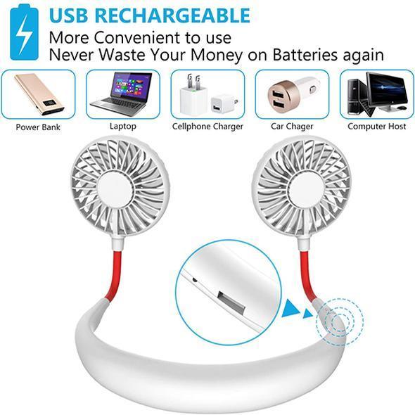 Rechargeable Neckband Fan - Keep Cool Wherever You Are!