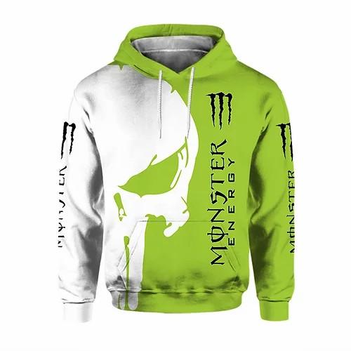 Men's Skull Print MONSTER ENERGY Hoodie