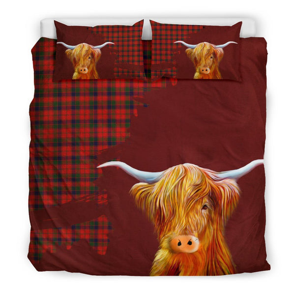 Robertson Modern Tartan Scottish Highland Cow Bedding Set HJ4