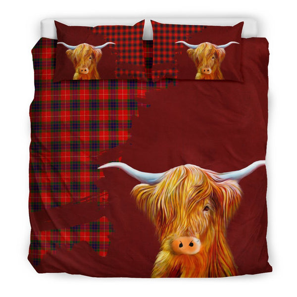 Fraser Modern Tartan Scottish Highland Cow Bedding Set HJ4