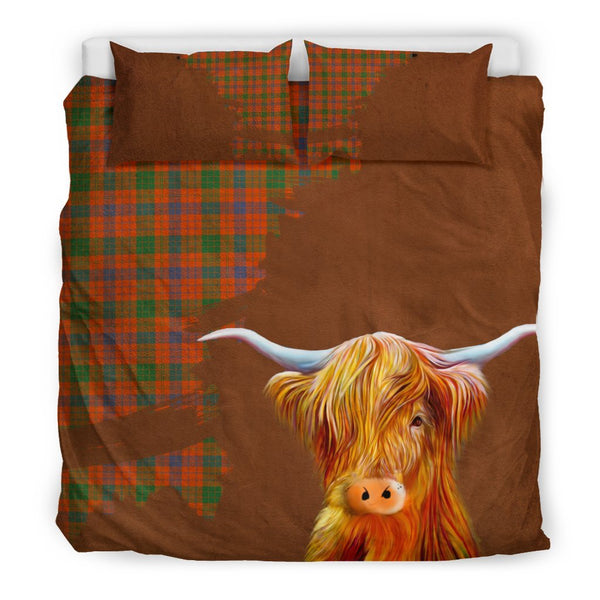 Ross Ancient Tartan Scottish Highland Cow Bedding Set HJ4