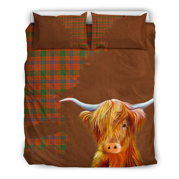 Ross Ancient Tartan Scottish Highland Cow Bedding Set HJ4