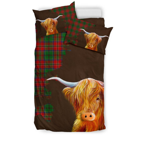 Mcculloch Tartan Scottish Highland Cow Bedding Set HJ4
