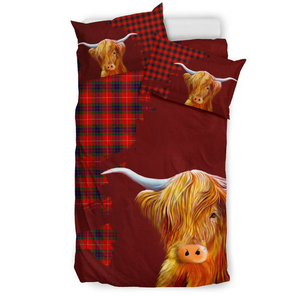 Fraser Modern Tartan Scottish Highland Cow Bedding Set HJ4