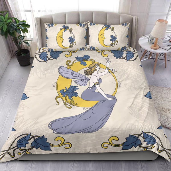 France Bedding Set - Art Nouveau Fairy Woman And Moon A65