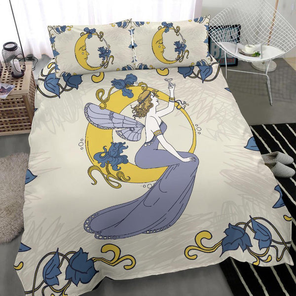 France Bedding Set - Art Nouveau Fairy Woman And Moon A65