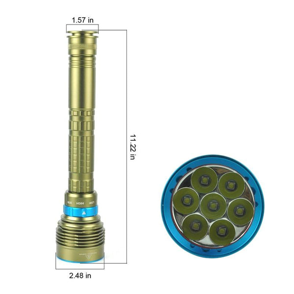 Diving Flashlight 7 x T6 LED