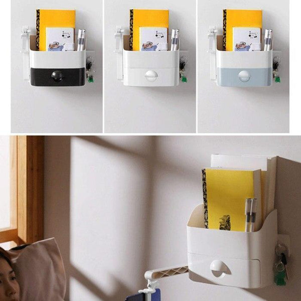 Multi-function Wall Mounted Bedside Shelf with Phone Holder