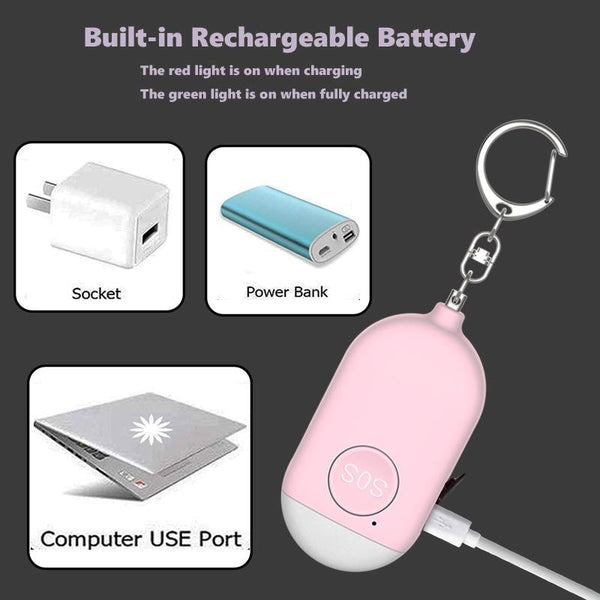 SAFE PERSONAL ALARM EMERGENCY KEYCHAIN