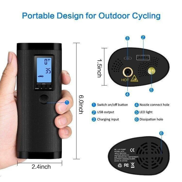 Motorcycle Car Tire Inflator Bike Pump Bicycle Compressor Balls
