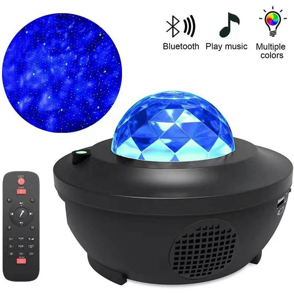 Romantic Colorful Starry Sky Ocean Projector Night Light Remote Control Ocean Wave Projection Lamp with Bluetooth Music Speaker