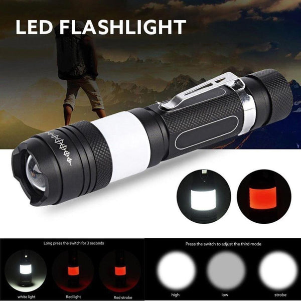 Tactical Elite Rechargeable Compact Mini Flashlight 6 Modes