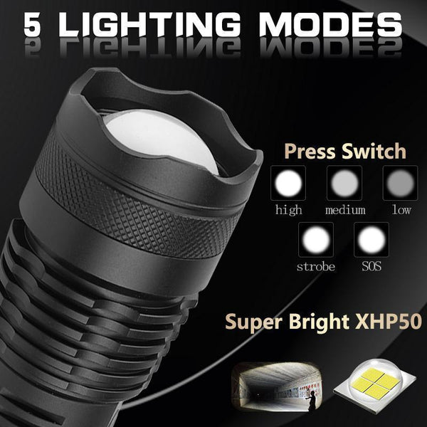 90000 LUMENS XHP50.2 MOST POWERFUL FLASHLIGHT