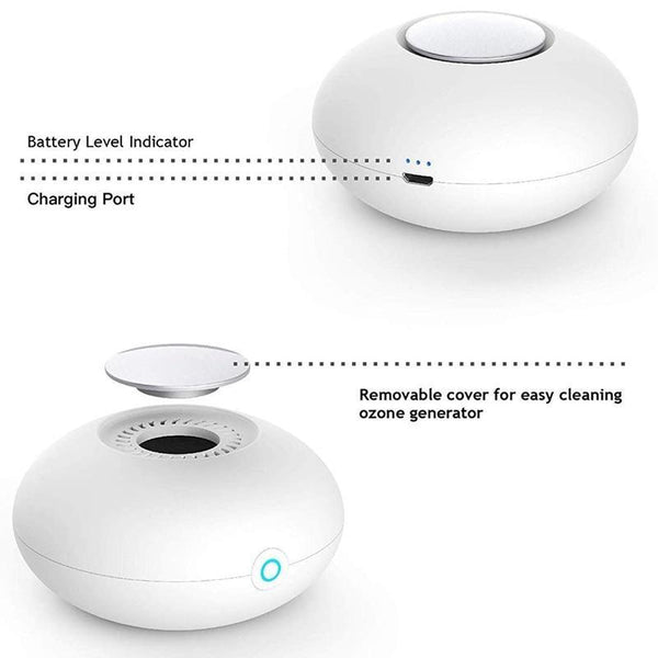 AD-Ozone Generator Deodorizer Air Purifier, USB Rechargeable Refrigerator Purifier Portable Air Deodorizer for Small Space Clear