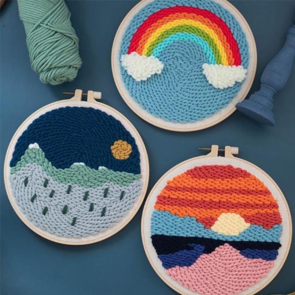 DIY PUNCH NEEDLE EMBROIDERY KIT