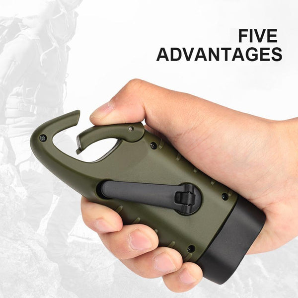 Mini Emergency Hand Crank Dynamo Solar Flashlight