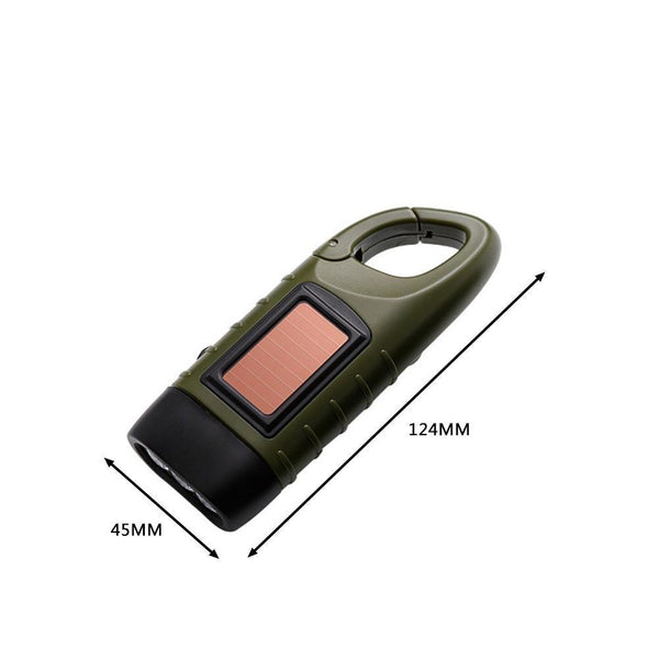 Mini Emergency Hand Crank Dynamo Solar Flashlight