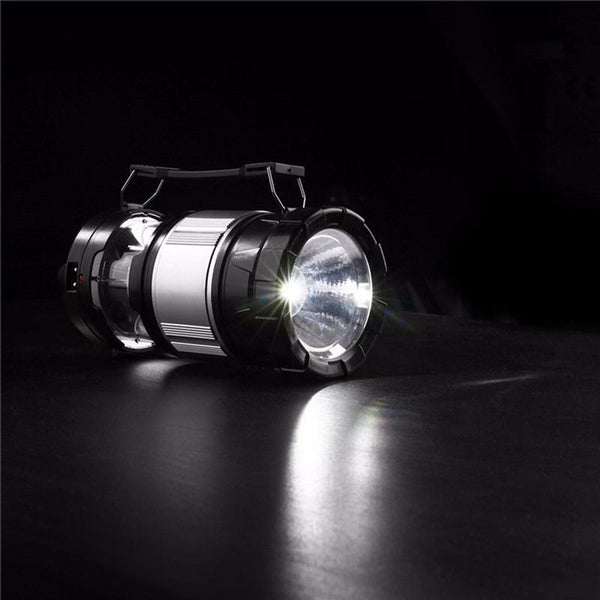 Rechargeable Solar Powered LED Camping Lantern Tac Flashlight