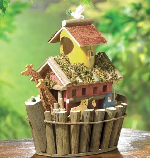Noah's Ark Wooden Birdhouse For Finch, Sparrow, Wren, Bluebird, Martin Etc...