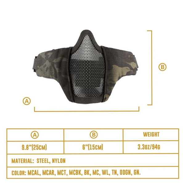 Tactical Foldable Half Face Mask Protective Mesh
