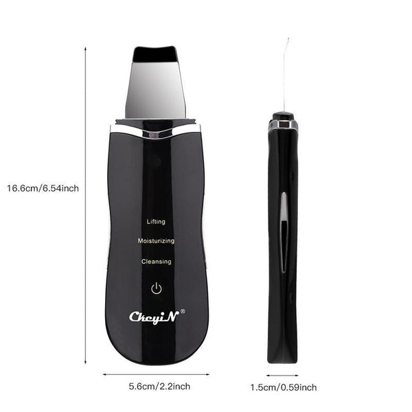 Ultrasonic Skin Scrubber Skin Peeling Extractor Facial Deep Cleaning Beauty Device + Skin Rejuvenation Nano Face Mist Steamer 40