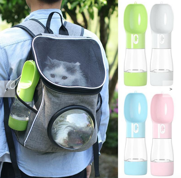 Portable Pet Bottle Water Cup Food Container Sealing Ring Design For Walking And Traveling