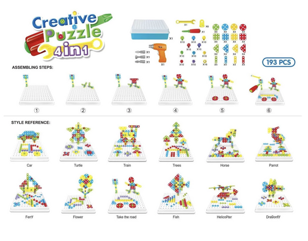 Children's Toy Electric Drill Screw Puzzle