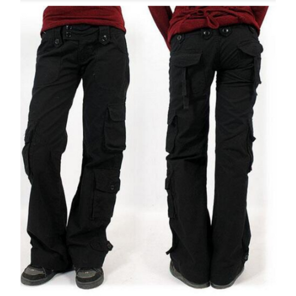 Multi-pocket Baggy Trousers Flared Cargo Pants