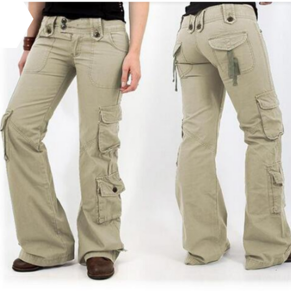 Multi-pocket Baggy Trousers Flared Cargo Pants
