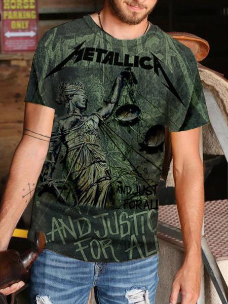 Men's Rock Band Metallica Print T-shirt
