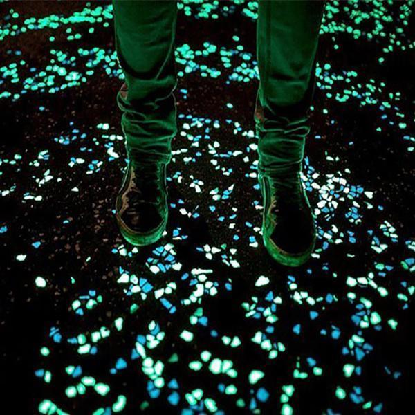 Glow-In-The-Dark Luminous Garden Pebbles - 100pcs